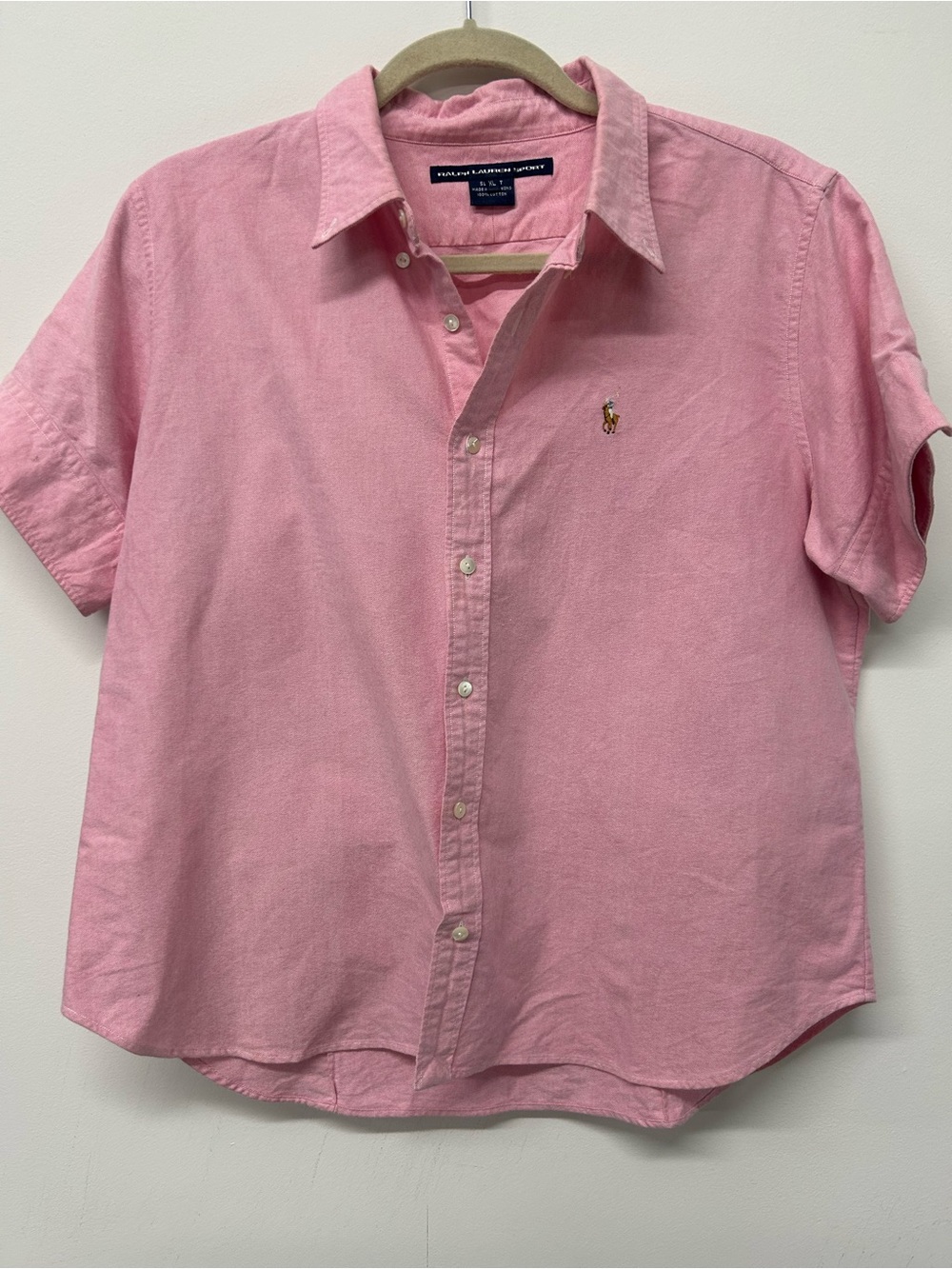 Ralph Lauren Short-Sleeve Button-Down Shirt in Pink